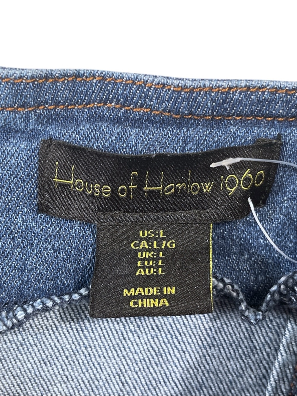 House of Harlow 1960 denim bustier style midi dress with high side slit Size L - Picture 6 of 10
